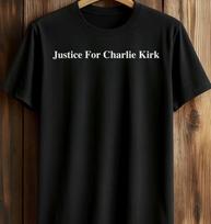 Charlie Kirk Justice For CK Freedom Black T shirt tee Turning Point RIP XL