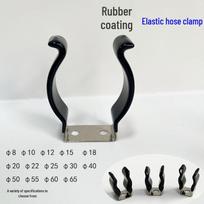 Sandėlyje yra gumine danga padengtas elastingas žarnos spaustukas vandens vamzdžiui ir lempos vamzdeliui su spyruoklinio plieno spaustuku Single Hole, 5mm Pipe, Stainless Steel white