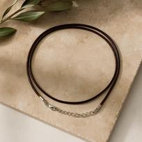 Waxed Cotton Necklace Cord 2mm 55cm Dark Brown
