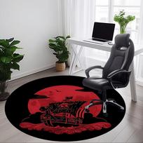 1pc One Piece Office Round Area Rug, Indoor Mat Suitable For Office, Under Office Chairs Bedroom Living Room Home Decor  a0908140 80cm by 80cm