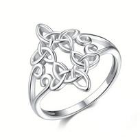 Witchcraft Witch Celtics Knot Rings Eternity Cross Stackable Rings for Women Vintage Wicca Amulet Jewelry Gift 7 balta