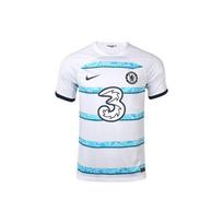 Nike Chelsea išvykos Nr. 3 dryžuoti raidės apvalia iškirpte trumparankoviai futbolo marškinėliai gerbėjų versija vyriški viršutiniai drabužiai balta DM1834-101 XL