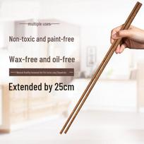 Red Sandalwood High-Temperature-Resistant Long Chopsticks for Hot Pot and Noodle Serving white