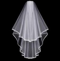 Bride To Be Veil Double Layer with Comb Simple Bridal Veil for Wedding Bachelorette Party