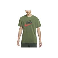 Nike Sportswear Heritage Essentials Logo Print Knit Short Sleeve T-Shirt Men Tops Green DA0034-337 M gray