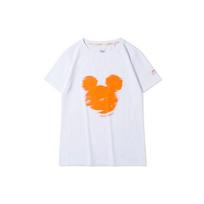 Li-Ning Disney Kung Fu Mickey Silhouette Print Short Sleeve T-Shirt Women Tops Standard-White AHSQ144-4 M