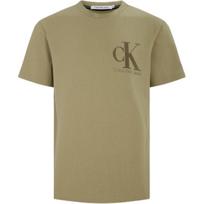 Calvin Klein Logo Print Casual Round Neck Short-Sleeve T-Shirt Men Tops Army-Green J320783-L9F S gray