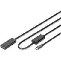 Digitus aktyvus USB 3.2 Gen1 5G prailginimo kabelis DA-73111, 10m, 5Gbps, aktyvus kabelis, dvigubai apsaugotas