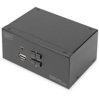 Digitus KVM jungiklis DS-12862, 2 x KVM prievadai, metalinis korpusas, Dolby TrueHD, DTS-HD, LED būsena