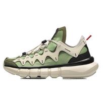 Li Ning Wudao 2.3 Lite Medžiaginis Neslystantis Atsparus Dėvėjimuisi Lengvas Žemo Profilio Sportinis Laisvalaikio Avalynė Moterims Sneakeris Pilkas Žalias AGBR052-3 35 beige