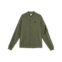 Puma Logo Print Casual Baseball Long Sleeve Jacket Unisex Jacket Military-Green 677394-73 S gray