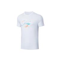 Li Ning Ping Pong Elite Series Logo Print Round Neck Quick-Dry Short Sleeve T-Shirt Unisex T-Shirt Standard-White ATST029-1 XXXL white