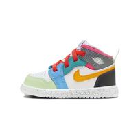 Jordan 1 Mid ALT SE White Dark Shadow Hyper Pink Taxi (TD) Baby Sneakers FJ3463-100 25