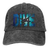 Summer Cap Sun Visor Diver In The Deep Water Hip Hop Caps Dive Scuba Diving Cowboy Hat Peaked Trucker Dad Hats Adjustable šviesiai geltonos spalvos