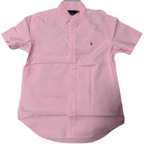 Polo Ralph Lauren Pony Embroidered Single-Breasted Short Sleeve Shirt Men shirts Pink 710816449-017 M