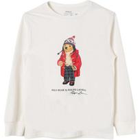 Polo Ralph Lauren Meškiuko raidės logotipas raštu ilgomis rankovėmis marškinėliai vaikiški viršutiniai drabužiai smėlio spalvos 323883620-008 L