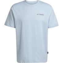 Adidas Terrex Ss25 Polygiene Graphic Outdoor Sports Crew Neck Short Sleeve T-Shirt Men Tops Blue Yellow JI8326 L