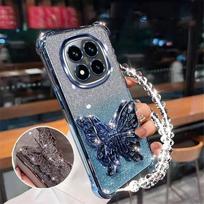 Drugelio sulankstomas stovas apyrankė telefono dėklas Honor Magic 7 Lite X9C X9A X9B X6A X6B X8A X8B X8C X7A blizgantis smūgiams atsparus dangtelis For Honor X8 (4G)
