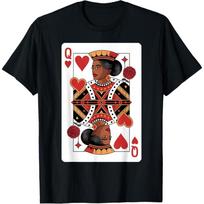 Black Queen of hearts card deck game proud black woman T-Shirt(3) S juoda