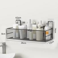 Durable Free Punching Self-Adhesive Shelf Iron Art Wall-Mounted Storage Basket No-Drill Multi-Use Bathroom Organizer