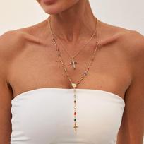 Long Long Chain Necklace Jewelry Choker Necklace Creative Y-Shaped Necklace  Women H