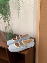 French flat-soled retro Mary Jane single shoes women's shoes 2025 autumn soft-soled versatile gentle matching skirt Doudou shoes 35 šviesiai mėlyna spalva