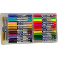 DOMS Brush Pen Box Pack | Flexible & Soft Tip That Gives Water Color Effect | Includes One Silver & Gold Shade Inside | 26 count (Pack of 1) įvairiaspalvis