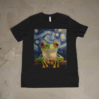 Starry Night Frog Shirt Funny Art Meme Frog Painting Unisex Tee L