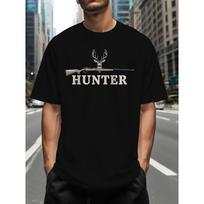 Summer Men'S Print  HUNTER  Short-Sleeve T-Shirt, Casual And Comfortable Round-Neck Short-Sleeve, Suitable for Daily Wear And Sports S juoda