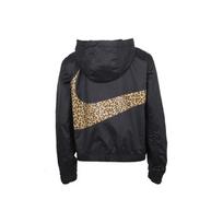 Nike Sportswear Pusiau užsegamas su gobtuvu Austas Dėmėtas Spaudinys Striukė Moteriškos striukės Juoda CN7105-010 M black