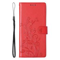 Atverčiamas odinis telefono dėklas, skirtas Samsung Galaxy S26 S25 Edge S24 S23 Ultra S22 S21 S20 FE S10 S10E S9 Plus, su kortelių laikikliu, piniginė Galaxy S26 raudona