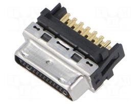 Connector: D-Sub | PIN: 27 | plug | female | for cable | straight | DH | 1mm