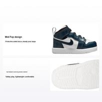 Air Jordan 1 Mid TD Armory Navy Baby Sneakers Blue Black White AR6352-411 25 black