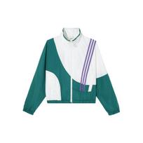 Adidas Neo Color Block Zip-Up Stand Collar Long Sleeve Jacket Women Outerwear Teal-Green HF7327 M