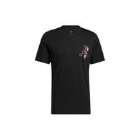 Adidas Cartoon Frog Basketball Sports Short Sleeve T-Shirt Men Tops Black HK6723 L