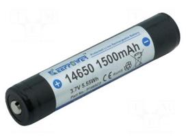Re-battery: Li-Ion | 14650 | 3.7V | 1500mAh | Ø14.5x68.5mm | 2A