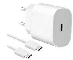 Samsung EP-TA800EWE + EP-DA905BWE Travel Charger 25W with USB-C to USB-C Data Cable white