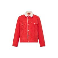 Levis FW23 Commuter Storas ilgomis rankovėmis švarkas Medvilninis Moteriškas viršutinis drabužis Raudonas 36137-0053 XS