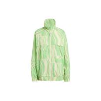 Adidas X Stella McCartney Collaboration High-Contrast Striped Pattern Full Print Stand Collar Work Jacket Women Jacket Green HS0988 S