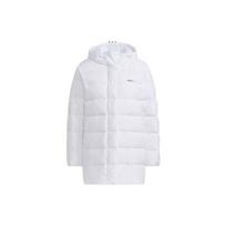 Adidas Neo Down Jacket Solid Color Mid-Length Sports Hooded Down Coat Winter Women Jackets White HF0502 XXL