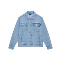 Li Ning Golden Era Washed Polo Collar Single-Breasted Long Sleeve Denim Jacket Men Jacket Denim-Blue AJDT059-2 XXL