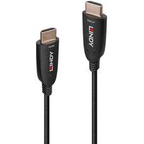Lindy Fiber Optic Hybrid HDMI 2.1 8K60 Cable (Black, 50 Meters, AOC Cable)