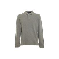 Polo Ralph Lauren SS23 Solid Logo Embroidered Long Sleeve Polo Shirt Men tops Gray 710680790-077 XL gray