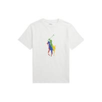 Polo Ralph Lauren T-Shirt Colorful Logo Print Crew Neck Straight Cut Short Sleeve Kids Tops White 323925614-001 L white