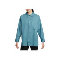 Nike Sportswear Chill Poplin Comfortable Fashion Casual Versatile Long Sleeve Shirt Women shirts Smoke-Blue HJ0716-006 XS