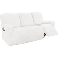 Velvet Recliner Sofa Cover For Living Room Reclining Chair Cover Sofa Slipcover Recliner Chairs Covers 1 2 3 4 Seat Sofa Cover for Home 1 Seat(22-33inch) white