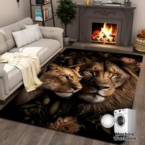 Majestic Lion Creative Area Rug - Artistic Animal Pattern Floor Mat for Living Room, Bedroom, Home Office, Non-Slip Carpet 40x60cm