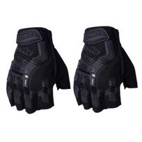 1 Pair Cycling Mittens Hard Shell Protection Finger Protections Half Fingers Shockproof Mountain Cycling Gloves Outdoor Supply juoda
