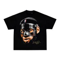 LeBron James Mask Graphic Design Vintage Style Basketball Streetwear Unisex T-Shirt L
