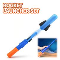 3/7pcs Hand-Propelled Rocket Launcher Toy Set Foam Rocket Children Outdoor Funny Summer Garden Game Birthday Gift Party 3 sets